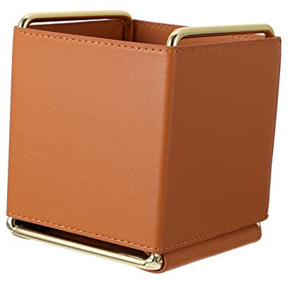 Alipis 1stück Praktische Aufbewahrungsbox Aus Leder Multifunktionale Organizer-lösung Für Bürobedarf Und Fernbedienungen Platzsparend Braun