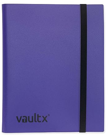Vault X Raccoglitore per Carte da Collezione a 9 Tasche con Cinturino, 360 Carte, Formato Standard, 20 Pagine a Caricamento Laterale, Raccoglitore per Giochi di Collezionabili, TCG (Viola)