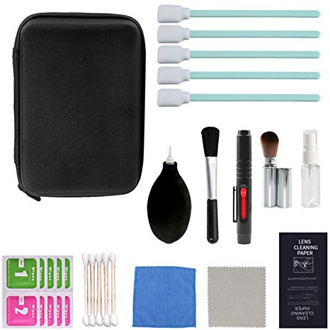 ACAGALA Kit de limpieza de cámara para cámara réflex digital, accesorios de mantenimiento de cámara con bolsa de transporte