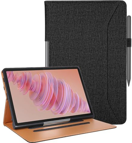 Vakarey per Lenovo Tab Plus Cover con Supporto Multi-Angolo Custodia per Lenovo Tab Plus 11.5 Pollici con Portapenne,Nero
