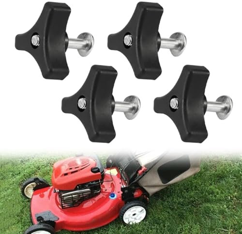 WUSJCOF 4 PCS Tosaerba Triangolo Maniglia Manopola Vite Dado, Bullone a Vite per Tosaerba, Bullone di Ricambio per Tosaerba, Triangolo Maniglia Manopola Dado,Nero,per Tosaerba Macchina