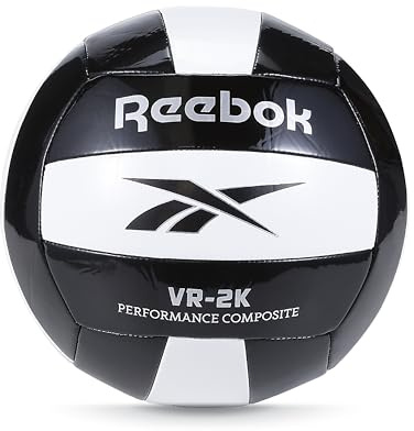 Reebok VR-2K Composite Volleyball, Strong & High-Performance, (Black, Size 5)
