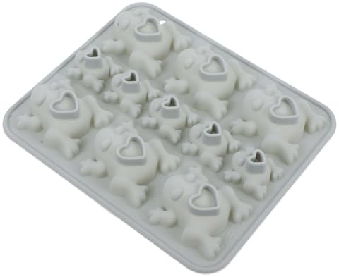 Gatuida Moule à Pâtisserie Silicone Gris Bleu de Grenouille 11 Cavités de Tailles Variées Moule à Chocolat Décoration de Gâteau pour Pâtisserie Maison et Loisirs Créatifs