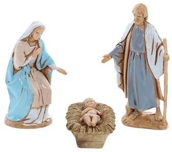 Moranduzzo Nativité 3 Personnages pour Crèche de 6,5 cm – Mini 6,5 – Échelle 1:30 – Statuettes Indestructibles Finition Main, Sculpteur M. Landi, Made in Italy