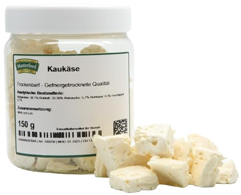 Masterfeed Trockenbarf Kaukäse, gefriergetrocknete Qualität, Barf Leckerli für Hunde, 150 g