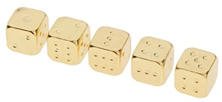 Sharplace 5 pcs D6 12mm Würfel/Metall Würfel Spielwürfel Tischspiele für Brettspiele Party - Golden