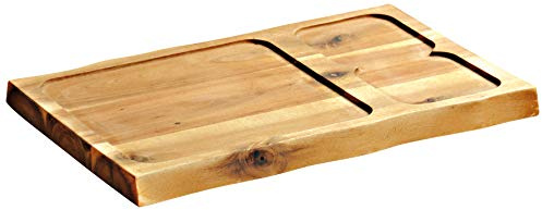 KESPER | Servierbrett mit Mulden, Material: Akazienholz, Maße: 37,5 x 24 x 2,5 cm, Farbe: Braun, Natur | 28196