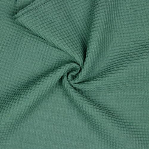 VmG-Store Waffelpique Meterware Waffel Stoff 100% Baumwollstoff Tex 100 (018 I Altgrün, 100 x 150cm)