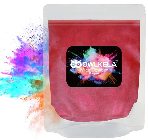 100 grammi (3.5 oz) Glitter Mica Polvere,Pigmento Cosmetico Resina Epossidica Colorante per Sapone/Candela, Resina epossidica, Vernice acrilica per unghie, bombe da bagno,7 colori disponibili,Rosso
