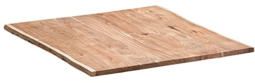 SAM Tischplatte 90x90 cm, Akazie massiv, naturfarben, stilvolle Baumkanten-Platte, pflegeleichtes Unikat | massiv, Akazienholz naturfarben, pflegeleicht