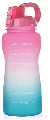 Bouteille D'eau De Sport De Motivation De 64 Oz Avec Marqueur De Temps, Plastique Tritan Sans BPA, Couvercle Rabattable Étanche, Pour Salle De Sport, Extérieur, Travail De Bureau D,64oz