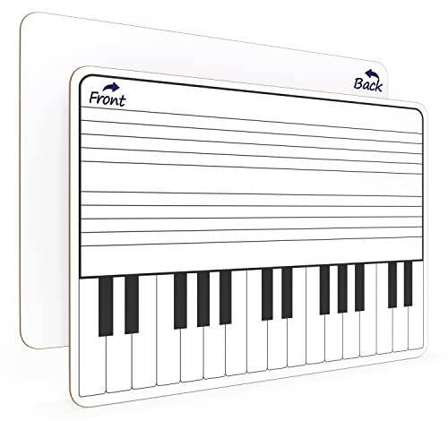 Whiteboard zum Üben von Tastaturen, trocken abwischbar, 27,9 x 35,6 cm, langlebig, tragbar, doppelseitig, Musik-Whiteboard für Kinder, Studenten, Musiker und Zuhause