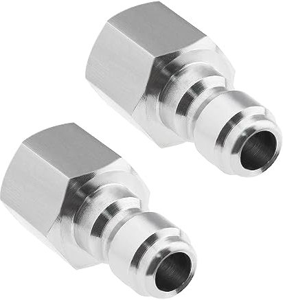 eMagTech 2pcs Adaptador limpiador de alta presión 1/4 pulgadas hembra conexión BSP toma de conexión rápida acoplador de acero inoxidable 304 para lanza de pulverización 5000 PSI