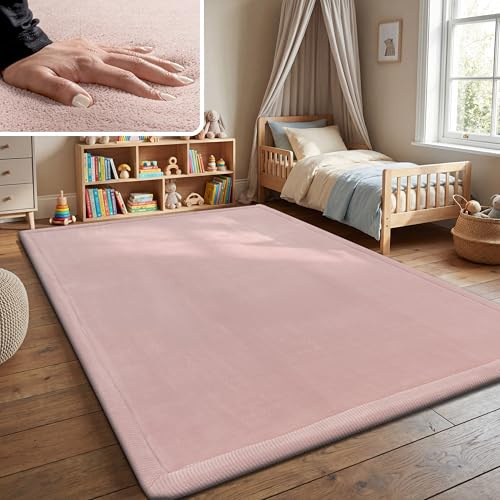 Paco Home Teppich Kinderzimmer Kinderteppich Baby Spielteppich Krabbeldecke Krabbelmatte Weich rutschfest Jungen Mädchen Deko, Grösse:160x220 cm, Farbe:Pink