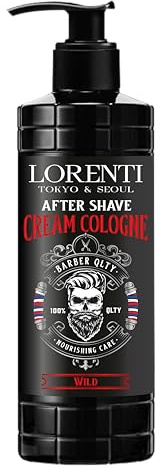 LORENTI TOKYO & SEOUL Barber After Shave Cream Cologne Lotion Uomo 400ml WILD | balsamo dopobarba | Gel dopobarba da barbiere