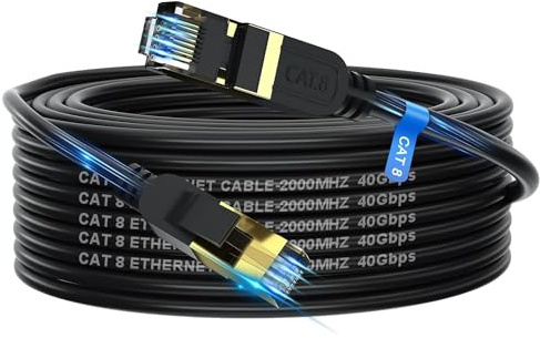 cat gruciso Cable Ethernet 20 metros Cat 8 Cable de Red Cable Lan 40Gbps 2000MHz con Conector RJ45 Cat 8, Compatible con Steam Deck PS5 PS4 Xbox X/S PC TV Box Router Servidor NAS