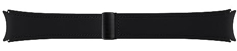 Samsung D-Buckle Hybrid Eco-Leather Band (Normal, S/M) ET-SHR94 für die Galaxy Watch6, Uhrenarmband, Original Armband, D-Buckle, Lederimitat, Fluorkautschuk, anpassbare Faltschließe, elegant, Schwarz