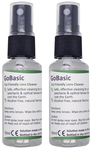 GoBasic Eco Friendly Alcohol & VOC Free Pump Action Lens Cleaning Spray for Spectacles & Glasses 30ml (2 x 30ml)