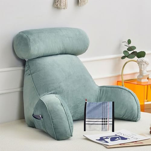 YHQGSY Lesekissen,Rückenkissen mit Armlehnen,Rückenkissen Bett,Multifunktionales Kissen,Sitzstützkissen,Zum EntspannenSpielen,Lesen,Fernsehen,Sofa,Ergonomisches Bett Rückenlehne