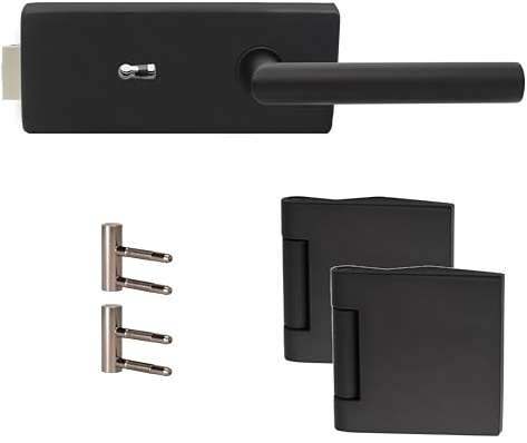 Premium Glastürbeschlag Q3 BB | inkl. Officebändern + RT | Schwarz matt Elektrophoresebeschichtung | New Orleans