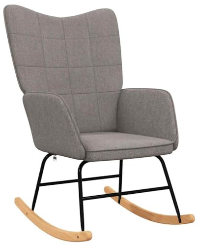 vidaXL Schaukelstuhl Taupe Stoff