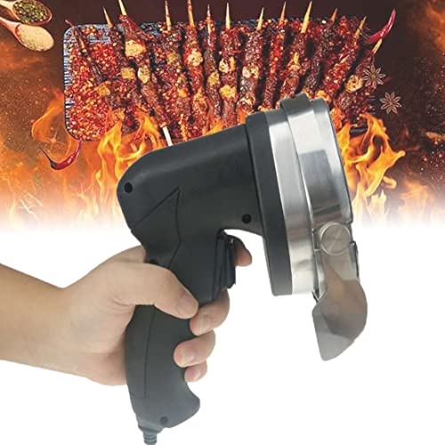 Gyrokniv Elektrisk Kebabskärare, Rostfritt stål Kommersiell Shawarma Köttskärare, Typ Gyro Cutter Kebab Slicer Skivad Kött Gyros Kniv, Justerbar tjocklek 0 till 8 mm, Röd (svart)