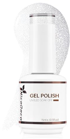 Nicedeco 15ml Glitzer Weiß Gel Nagellack UV Soak Off Gel Nagellack Gellack UV LED Gel Nail Polish 267