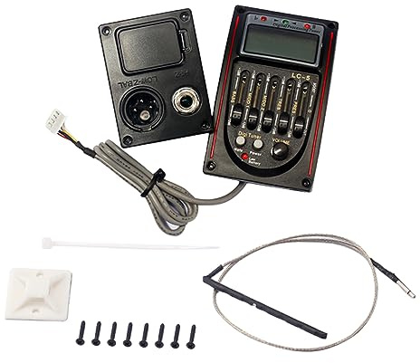 Pickup Piezo Eq a 5 Bande Lc-5 per Chitarra Classica | Lc05a, Nero in Plastica, per Chitarra a Sigaro, Auto Manual Tuning e Amplificazione