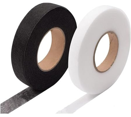 MKLHAVB Saumband 100 m doppelseitiges Stoff-Fixiersaumband, 15–30 mm Klebebahn-Klebeband, Keine Saumbandrolle for Nähen von Kleidungsstücken Saumband kleben(White,30mm)