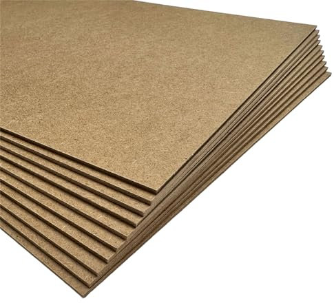 Rahmendesign24 MDF Platte 2,5mm | 25x25 | Set á 5 Stück | HDF Platte Holzplatte Bastelplatte