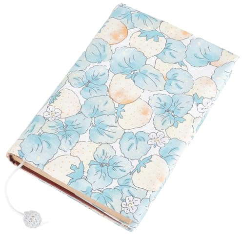 craspire Buchumschlag Passend Für A5 Größe 8,3 x 6,5 Zoll Weicher Stoff Blaues Blumenmuster Waschbare Buchhülle Lesezeichenseil Hardcover Taschenbuch Softcover Buchschutz Für Buchliebhaber