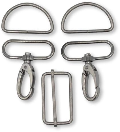Slantastoffe Taschenzubehör Taschen Accessoires Set Metall Breite 40 mm