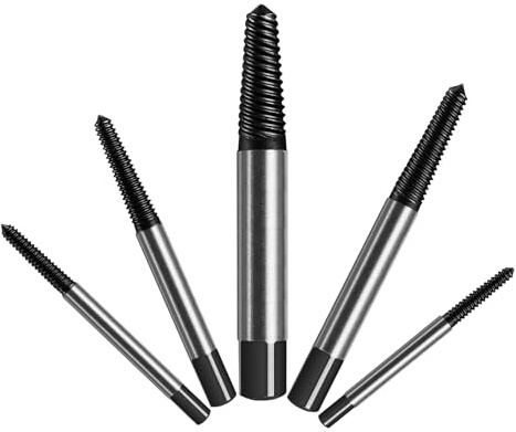Mr.wintek 5-teiliges Spiralschraubenausdreher-Set, M3-M18, Easy Out Linksausdreher Set zum Entfernen Beschädigter oder Verrosteter Schrauben und Bolzen