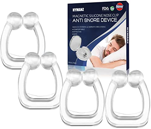 Pince à Nez Anti Ronflement, 4PCS Silicone Magnétique, Snore Stopper Arrête Les Ronflements du Nez Dilatateur Nasal pour Sommeil Plus Confortable, Améliore Respiration