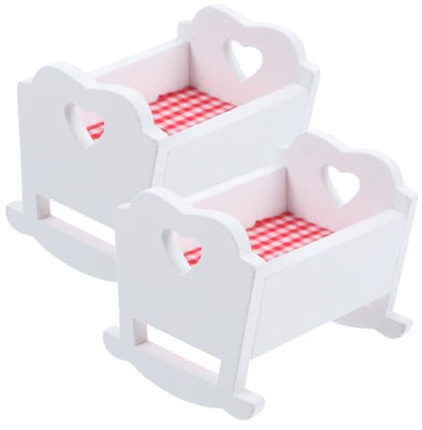 UPKOCH 2stücke Miniatur Babybett Teiliges Zubehör Süße Kleine Für Miniaturmöbel- Für Kinderzimmer Und Spielzeughäuser