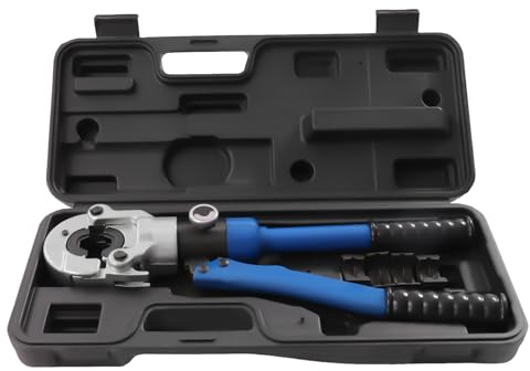 10T Hydraulik Presszange, Rohr-Crimpzange mit 3 Matrizen 16/22/28mm, Hydraulische Rohrcrimper mit Hydraulikpumpe, Hydraulic Pipe Crimper, Handpressenzange für Kupferrohr
