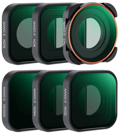 K&F CONCEPT ND & CPL Filter Set 6 Pack für GoPro Hero 13 Schwarz | ND8 ND16 ND32 ND64 ND1000 Neutral Density Polfilter Kit für Go Pro Hero 12/11/10/9 Schwarz, Kunststoffrahmen, FG011