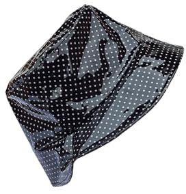 Bonnet de Pluie imperméable, Pliable pour Femmes avec Motif à Pois et Doublure intérieure, idéal pour la randonnée et Les Longues promenades sous la Pluie. (FR/ES, Numérique, 57, 58, Noir)