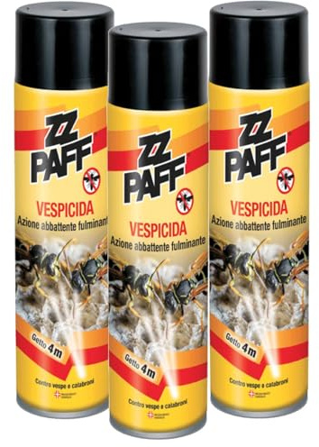 ZZ Paff Vespicida Spray 500 Ml – Azione Fulminante Contro Vespe e Calabroni, Getto Fino a 4 Metri, Ideale per Eliminare Nidi e Infestazioni (3)