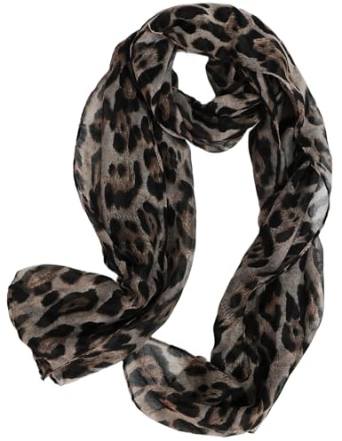 LEBOOBELL Damen Leopard Schal Leichte Leichte Damenschal Eleganter Tücher für Frühling Sommer Ganzjährig