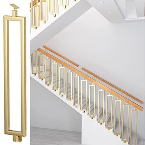 Balustrade d'escalier en métal noir avec rail rectangulaire creux monté sur le côté, support réglable inclus, hauteur 65 cm, pour intérieur et extérieur