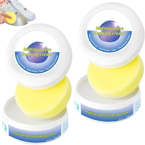 Nettoyant Basket Blanche,2pcs Crème Nettoyante Multifonctionnelle,Crème Nettoyante pour Chaussures Blanches,Cirage Blanc,Nettoyant Chaussure,Nettoyant Chaussure Blanche