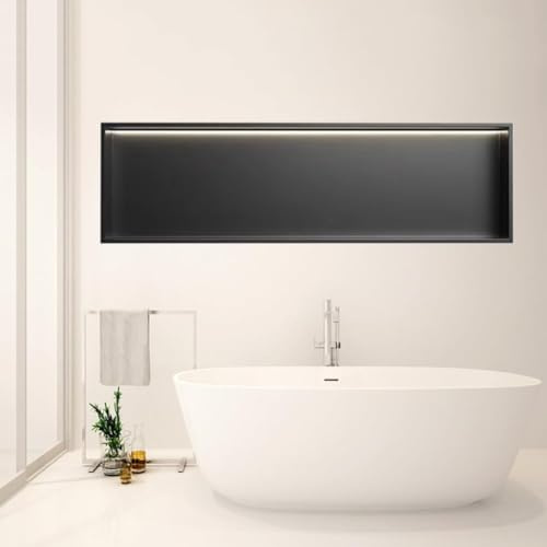 Mensola da incasso per doccia a LED, in acciaio inox, non necessita di installazione di piastrelle, design moderno, salvaspazio, per docce e vasche da bagno