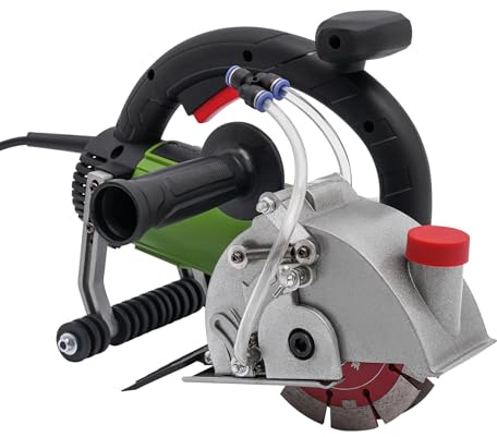 Mauernutfräse Schlitzfräse,1800W Elektrische Wand Chaser Schlitzmaschine mit Zwei 133 mm Klingen,7000r/min,DC 12V Marmor Fliesen Nut,Förderhöhe 10m，360° Drehbar