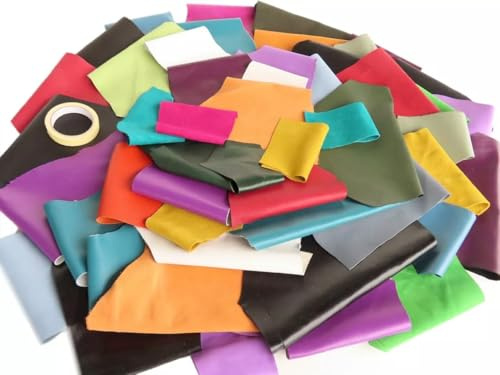 Generisch 3kg Bunte Mischung Bastelleder Lederstücke Leder Lederreste Lederzuschnitt Patchwork & Upcycling - Leder handverlesen - Ideal zum Basteln, Nähen und vieles mehr!
