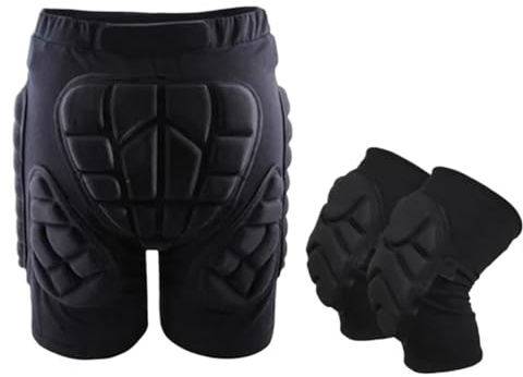 Inner Wear Ski Hip Protector XS-3XL Outdoor Sports Pad Shorts Knee Pads Guards Elbow Protector Skiing Skating Snowboard Protection Hip Padded(Shorts and Kneepads,XS(old))