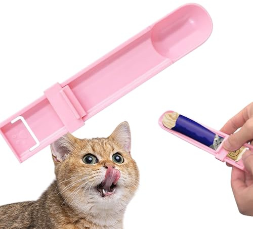 Cuillère à collation pour chats - Presse-étoupe pour animaux domestiques | Distributeur de collations presse cuillère à café pressable - pour nourriture humide, liquide, biscuits, viande hachée