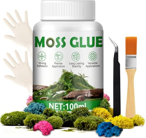 WEILAOK Moss Glue, Craft Glue Strong, Liquid Glue, Modelling glue Transparent after Drying, Suitable for Creating Moss Paintings and Moss Walls, Strong and Durable, 100ml