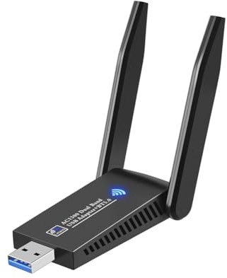 ISTOVO Tarjeta de Red Inalámbrica de 1300 Mbps, Adaptador USB WiFi, 2,4 G, 5 G, Banda Dual, USB 3.0, Antena Ethernet para PC y Portátil