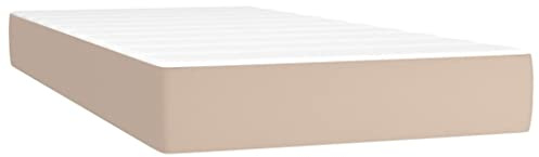 RuiNingRN Väska fjädermadrass med konstläder cappuccino 80 x 200 x 20 cm, andningsaktiv och punktelastisk för ergonomisk sömnkomfort och optimalt stöd för ryggraden